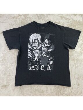 Official Death Note Anime Kira Shinigami Black T-Shirt Mens Size Large